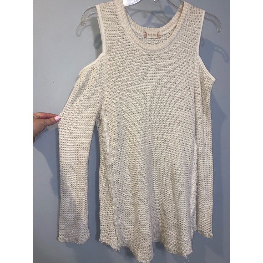 Cream- Shoulder Knit Crewneck Sweater (Altard State)- Size Small